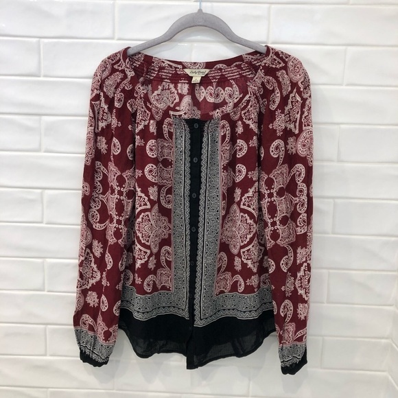 LUCKY Brand print button front shirt - Picture 1 of 4